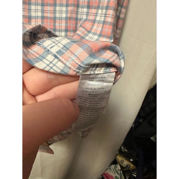 Faherty Shirt Mens Pink Plaid Button Down Casual Lightweight Cotton Size Medium - Picture 4 of 6